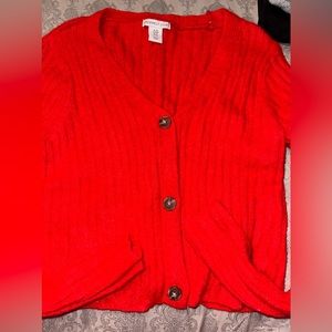 Red Button up sweater